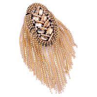 Epaulettes Western Accessories Shoulder Brooches Epaulet Rhinestones Shoulder Jewelry Tassel