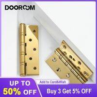 DOOROOM Brass Mute Door Hinges 4 Inch Flat Open Bearing Strong and Durable Wood Door Hinge Flat Open Solid Hinge 6 Colors Door Hardware  Locks