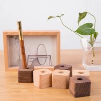 Creative wooden pen holder office desktop storage ornaments minimalist furnishings office supplies multifunction Storage box