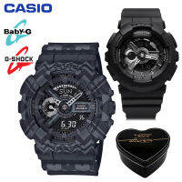 G-Shock Baby-G GA110 BA110 ชายและหญิงคู่กีฬานาฬิกากันน้ำและกันกระแทกเวลาโลกนำหน้าจอแสดงผลคู่ 4 ปีรับประกันสากล BA-110BC-1A GA-110TP-1AJF