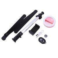 Photography Adjustable Table Top Mini Monopod Set Aluminum Alloy Stand+Phone Clip Fill-In Light Bluetooth Control