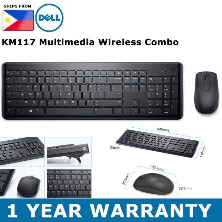 【COD】 Dell KM117 Multimedia Wireless Desktop Laptop Chiclet Keyboard