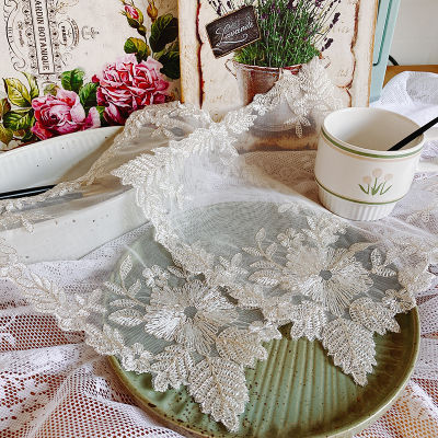 6pcs Korean style princess lace embroidery coffee cup tea coaster European style light luxury napkin placemat table mat