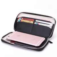 HZ-3qiangsi281419แฟ้มข้อมูล ID กระเป๋าหนังสือเดินทางอเนกประสงค์ Buku Paspor RFID ป้องกันการขจัดกระเป๋าสตางค์ผู้ชาย