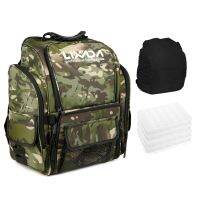 Camouflage Tackle Waterproof Backpack With 4 Trays, Large Tackle Storage Bag With Rain Cover, Outdoor Shoulder Bag Tackle Bag