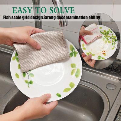 Fish Scale Rag Cloth Kitchen Anti-grease , 魚鱗抹布 Fish Scale , Household Kitchen Dishwashing Cleaning Towels