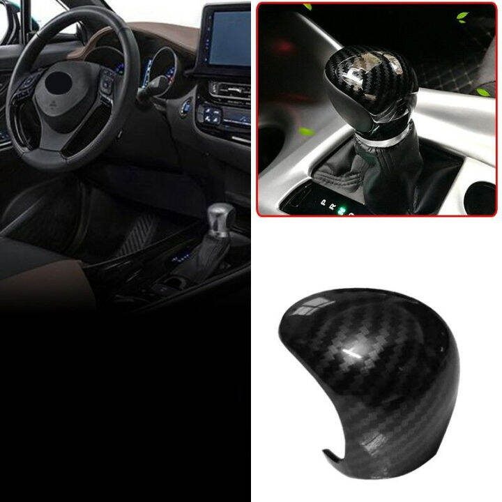 for-toyota-chr-c-hr-16-19-carbon-fiber-shift-knobs-shift-lever-gear-shift-decorate-cover-trim