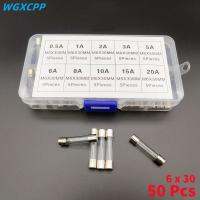 50 PCS Boxed Fuses6x30mmGlass FuseCurrent Protection accessories0.5/1/2/3/5/6/8/10/15/20AFuse Industrial/Home