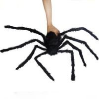 Halloween Decorations Artificial Giant Black Plush Spider Halloween Indoor Outdoor Spider Decor Haunted House Terror Props