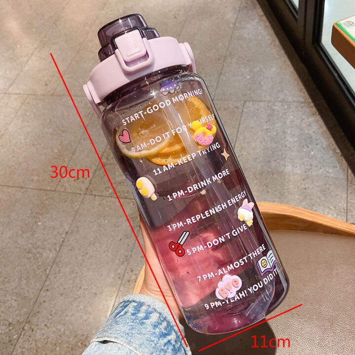 hassle-free-grocery-store-กีฬาถ้วย-2000ml-กระบอกน้ำใส่ยา-ขวดน้ำพลาสติก-ขวดน้ํา-2-ลิตร-งทนอุณหภูมิแก้วน้ำพลาสติก-ถ้วยน้ำแคปซูล-ฟรีสติ๊กเกอร์