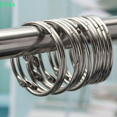 ☃❄ BLISS 12Pcs/Lot Hooks Rings Metal Shower Curtain Bathroom Tools Stainless Steel Round Anti Rust Hot Sale Easy Glide/Multicolor