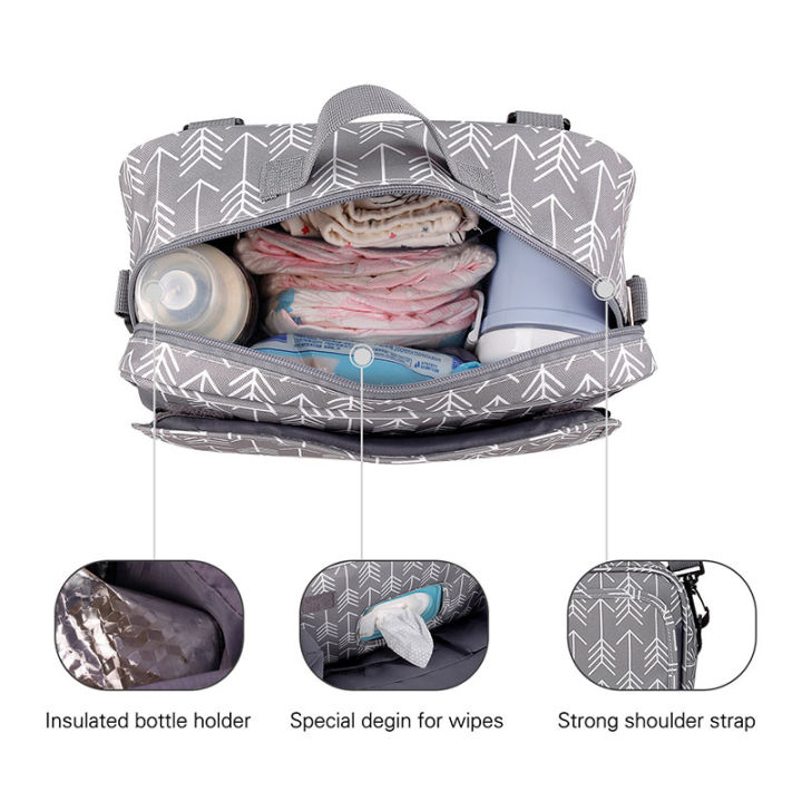 hamshmoc-กระเป๋าผ้าอ้อมเด็กทารกกันน้ำรถเข็นเด็กแบบพกพาน้ำหนักเบา-essential-เด็กทารกแบบสะพายพาดลำตัวกระเป๋าเครื่องสำอางอเนกประสงค์พร้อมสายรัดรถเข็นสำหรับการเดินทาง