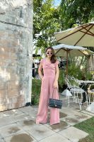 Chic No.9 : ชุดเซตกางเกงขายาว + เสื้อเว้าหลัง SET - Classic Rosie