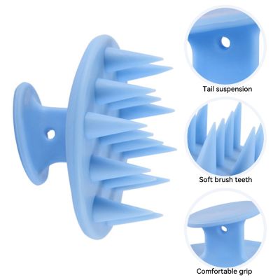 ‘；【。- Silicone Shampoo Brush Head Scalp Massage Comb Hair Washing Comb Body Massage Brush Bath Shower Brush Silicone Hairdressing Tool