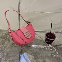 2021GZM Girls Shoulder Bag Pink Retro Crescent Bag Shoulder Totes Underarmm Vintage High-end Messenger Bag Mini Chain Phone Bag