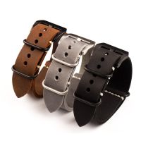 Hand-thickened 20 22 24mm first layer cowhide strap nato NATO adapted Panerai leather mens bracelet 【JYUE】