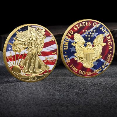US President Joe Biden 2020 Silver Gold Plated Free Flying Eagle Challenge Coin 2018 US Liberty Coin America Commemorative Coin