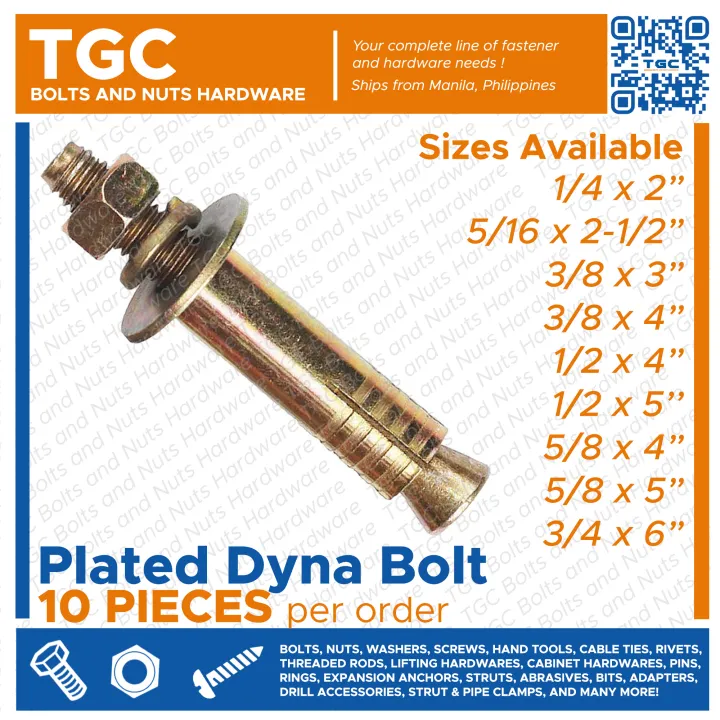 Tgc Pcs Dyna Bolt Inches Tetanized Tgc Expansion Anchor Bolt With