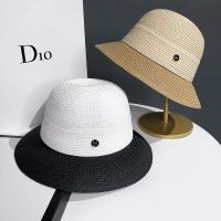 Designer Style Net Red Stitching M Standard Straw Hat Female Korean Version of Hepburn Style Fashionable Fisherman Hat Summer Sunscreen Sun Hat