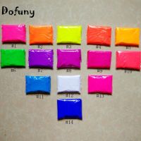 14 colorsset, 10g per color Nail Neon Powder Pigment Paint Eyeshadow Soap Neon powder DIY Nail Art Decoration Manicure