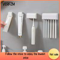 VERFZM SHOP 2/4Pcs พลาสติกทำจากพลาสติก ที่ใส่แปรงสีฟัน ติดผนังแบบติดผนัง Punch-Free ชั้นเก็บยาสีฟัน ของใหม่ สีขาวขาว ที่วางยาสีฟัน ผู้จัดอาบน้ำ