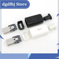 Dgdfhj Shop Micro USB 5PIN Welding Type Male Plug Connectors Charger 5P USB Tail Charging Socket 4 in 1 White Black