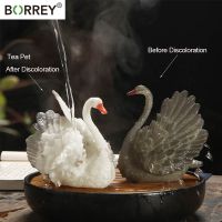 BORREY Color-Changing Tea Pet Tea Tray Decoration Swan Chinese Tea Pet Kung Fu Tea Set Tea Tray Home Decoration Accessories