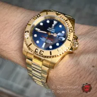 Seiko Mod Yacht Master Gold Blue Dial Sapphire Glass very premium edition