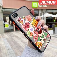 เคส JIUMOO สำหรับ Xiaomi Redmi 5 5A 5 PLus เคสลายหมีสตรอเบอร์รี่การ์ตูนบางดีไซน์ใหม่ขอบสี่เหลี่ยมด้านข้างกันกระแทกมีน้ำค้างแข็งโปร่งใสแข็งเคสมือถือปลอกซิลิโคนคลุมทั้งหมดเคสป้องกันกล้อง Softcase