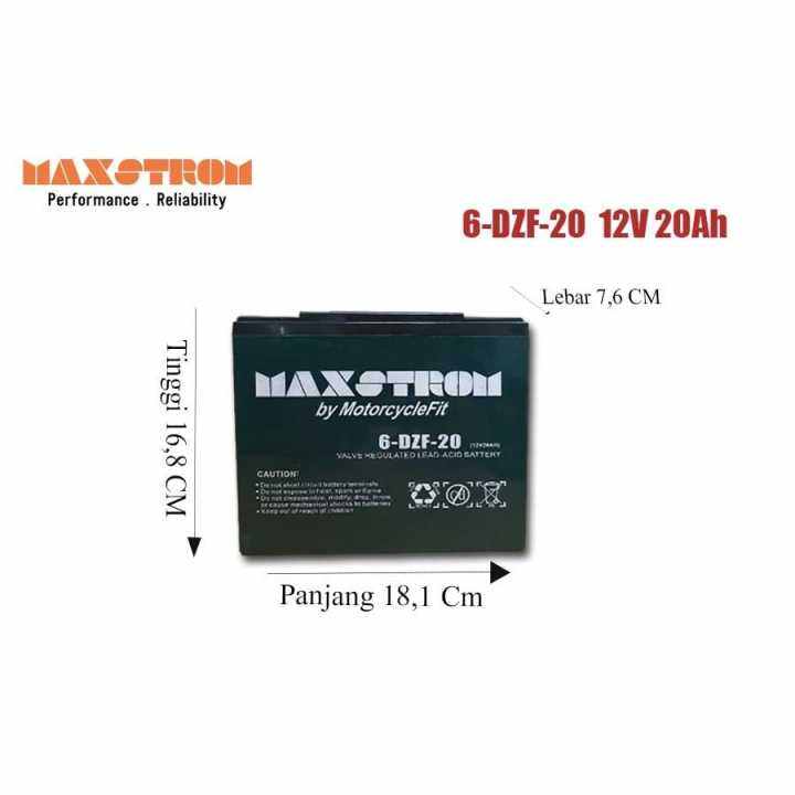 Aki Kering Vrla Genset 6 Dzf 20 Maxstrom Mf Motorcyclefit 12v20ah Lazada Indonesia 1497