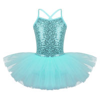 MSemis Kids Sequins Swan Tutu Ballet Dance Dress Gymnastics Leotard for Girls Ballerina Dance Dresses Fairy Prom Party Costumes