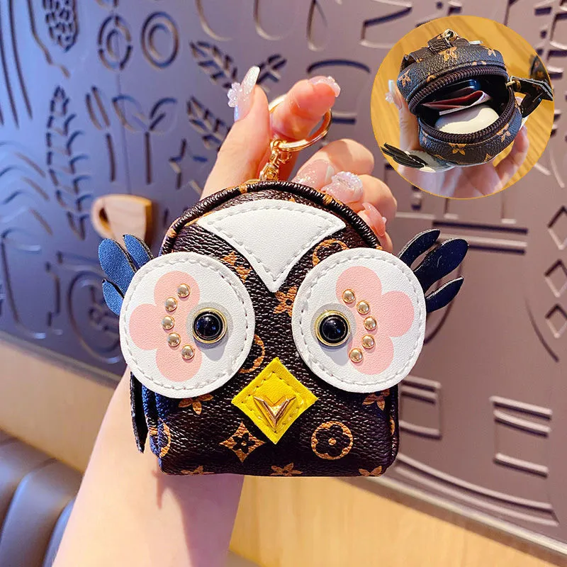 Cute Owl Mini Purse Coin Lipstick Holder Air pod Bag Tiktok Ins