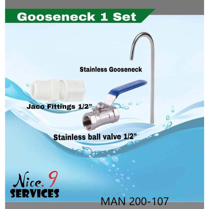 superior products Stainless Gooseneck with Stainless Ball Valve and