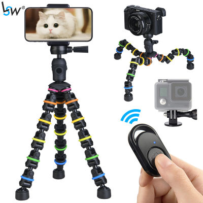 Tripod for Phone with Mobile phone Holder Gopro Mount, Mini flexible Desk Tripod with Remote for SmartPhoneCameraTablet