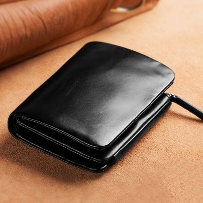 New Mens Wallet RFID Anti Theft Short Zipper Three Fold Business Card Holder Money Bag Purse  Genuine Leather Wallet Male Card Holders