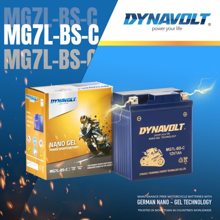 DYNAVOLT MG7L-BS-C ไดน่าโวลท์ แบตเตอรี่มอเตอร์ไซค์