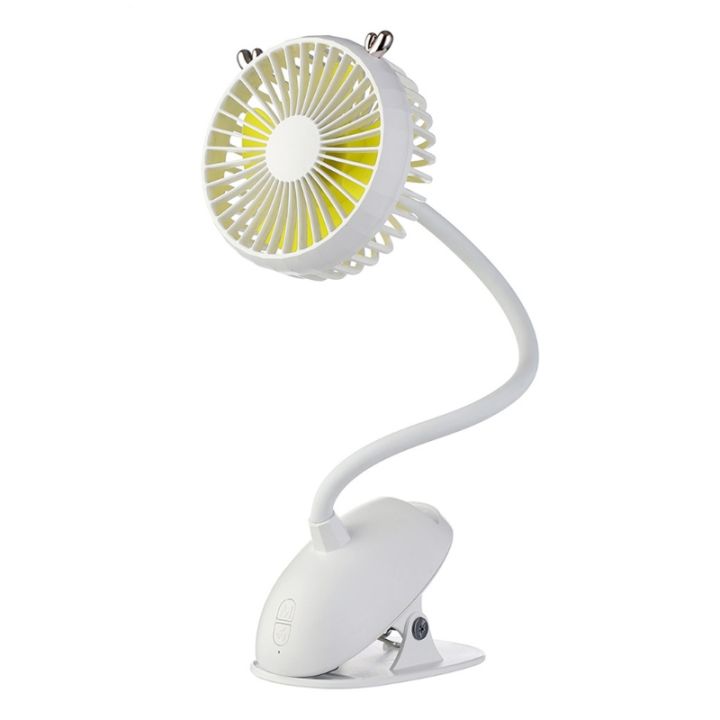 Cute Deer Clip on Fan 3 Speeds Fast Air Circulating USB Fan, Flexible Neck Sturdy Clamp Portable Fan for Outdoor Indoor