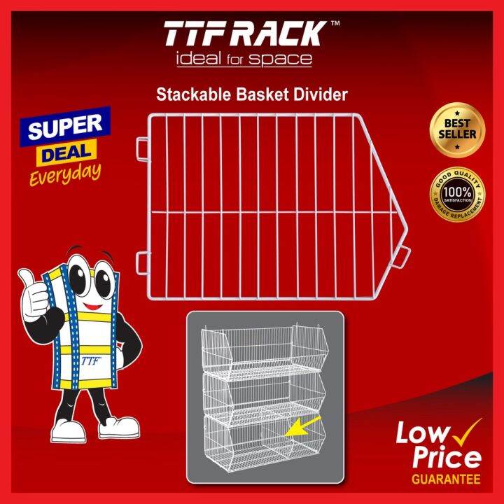 TTF Rack™ (SBD) Stackable Basket Divider For Candy Basket Foldable Wire ...