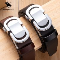 MircaynPOLO Leisure Men Belt Retro Classic Design Strap Male Ratchet Automatic Buckle Belts Luxury Cowhide Leather Waistband Belts