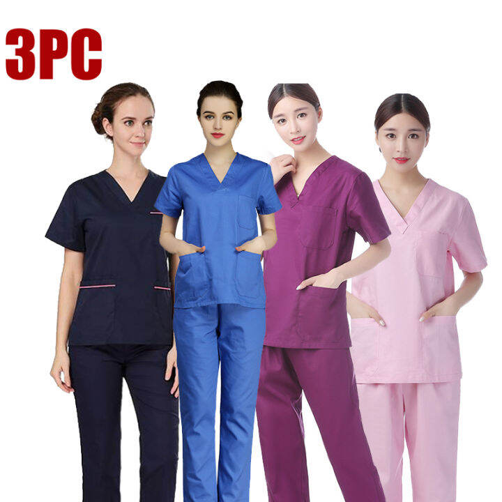 【PPPC】 Baju scrub suit women Short sleeve Nursing clothing Hospital ...