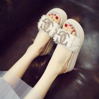 【July】 thick-soled slippers womens outerwear summer 2023 new all-match soft bottom net red fairy style student sandals and