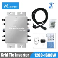 ตัวแปลงยึดแผงไมโครพลังงานแสงอาทิตย์1200W 1400W 1600W เอาต์พุต MPPT AC 110V 220V 230V กันน้ำ IP65พลังงานแสงอาทิตย์เครื่องแปลงไฟใช้ในบ้าน