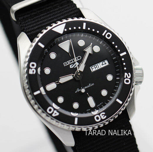 นาฬิกา-seiko-5-sports-new-automatic-srpd55k3-ฺ์black-สายผ้า