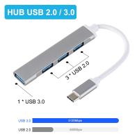 [HOT HAIXWLXKWW 589] USB HUB 3.0 4พอร์ต Type C Hub Splitter Adapter ความเร็วสูงถึง5Gbps สำหรับอุปกรณ์เสริม2.0พอร์ต