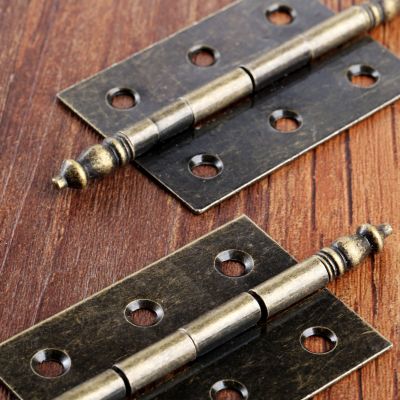 【CC】 2pcs Antique 86x55x39mm Hinges Cabinet Drawer Door Butt Hinge 6 Hole Jewelry Hardware