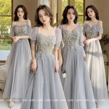Bride Addresses 2023 New Bet Grey Sister Addresses Women's Foreign Clothes  Skirts Wedding Dress Bridesmaid Dresses - AliExpress