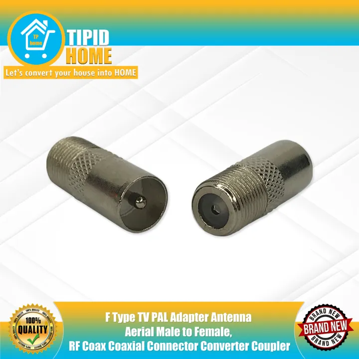 F Type TV PAL Adapter Antenna Aerial Male to Female, RF Coax Coaxial