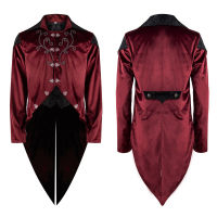 ผู้ชาย Steampunk Tailcoat Victorian Edwardian Nobleman Vintage Prince Overcoat ยุคฟื้นฟูศิลปวิทยาคอสเพลย์เครื่องแต่งกาย Halloween