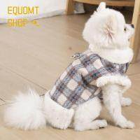 EQUOMT เสื้อกั๊กสุนัขเสื้อกั๊กขนกำมะหยี่อบอุ่นในฤดูหนาวโค้ทสำหรับสุนัขเสื้อกั๊กสุนัขปลอกคอขนสัตว์ลายสก๊อตสำหรับสุนัขฤดูใบไม้ร่วง