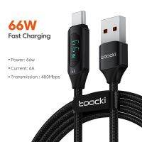 Toocki 6A USB C สาย PD 100W จอแสดงผลดิจิตอล Type C ชาร์จเร็วสายไฟสำหรับ Huawei ข้อมูล Samsung Xiaomi POCO F3 Realme Oneplus สายแปลง